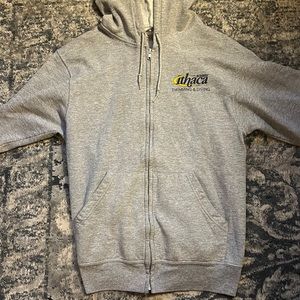 Gray zip-up hoodie